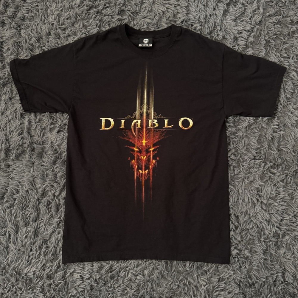 Diablo 3 Video Game Promo Blizzard Games Black T Shirt Size Medium J!NX Tag Y2K
